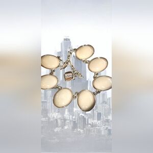 Vintage Recycled Cream Oval Bracelet